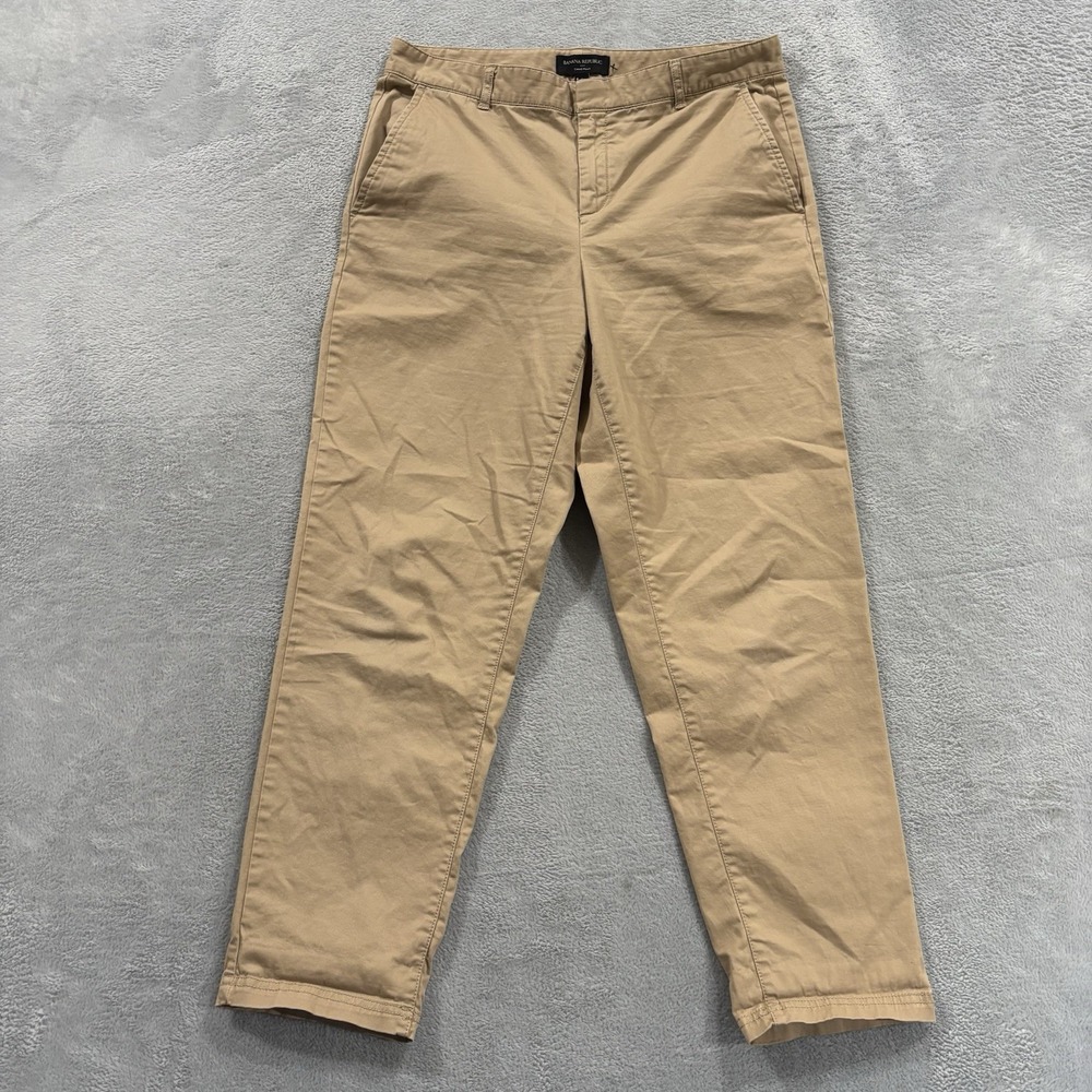 Banana Republic Chino Pants Women's 6 Straight Leg Relaxed Khaki Beige